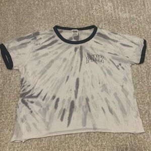 PINK Grey Tie Dye Crop Top